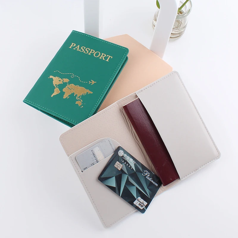 

Couple Line Passport Cover Fashion New Travel Bank Card Document Bag PU Leather Holder Lovers Passport Holder Funda Pasaporte