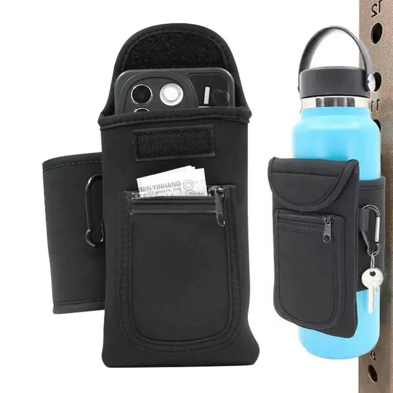 

Magnetic Water Bottle Carrier Bag 40oz Thermos Cup Accessories, Portable Bag with Phone Bag, Water Bottle Bag Cover Black