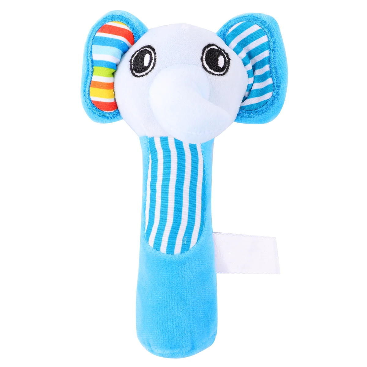 Hochet Animal coloré fait à la main, Mini portable pour bébé, développement sensoriel, jeu Parent-enfant, éléphant bleu, 1 pièce