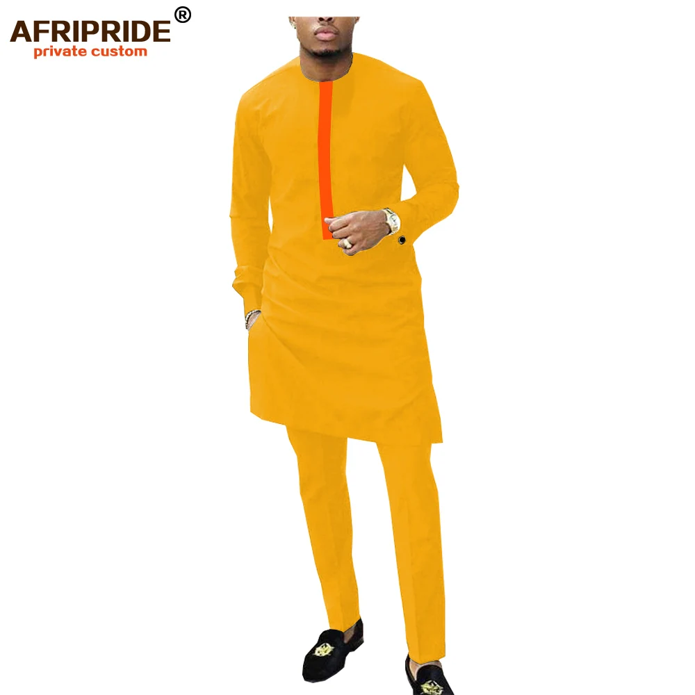 AFRIPRIDE-Costumes africains pour hommes, tenue Dashiki, chemise et pantalon College Ankara, ensemble 2 pièces, survêtement grande taille, A1916022, 2019