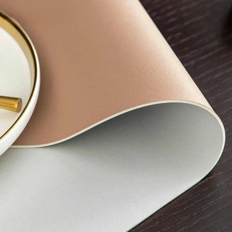 Solid color soft stretch leather table cloth Waterproof oil-proof heat-resistant coffee table mat party table deco cover custom