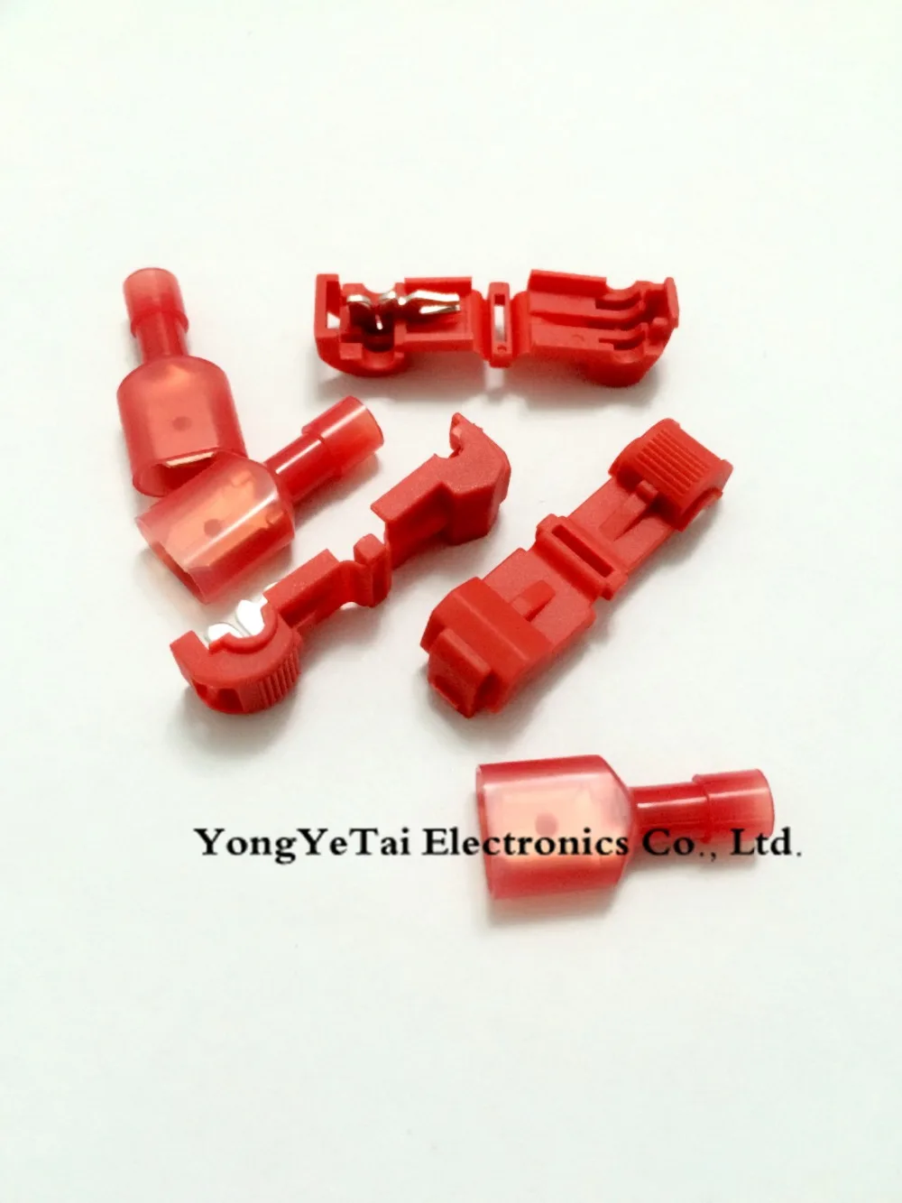 YYT 20Pair Quick No-Wire-Tampering T-Type Terminal Red T1 Connector Wire Splitter Universal Wire Clip for 0.3-1.0 Square Wires