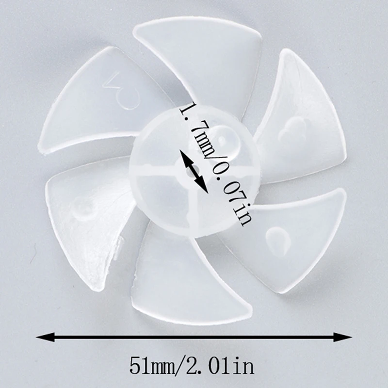 1 Pcs Small Power Mini Plastic Fan Blade 6 Leaves For Hairdryer Motor