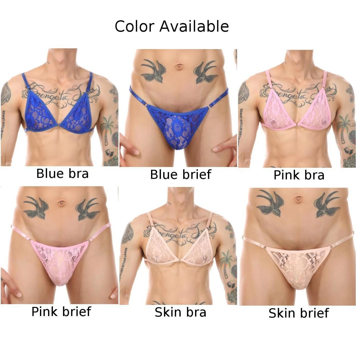 ملابس داخلية مثيرة للرجال حمالة صدر من الدانتيل قابلة للتعديل، ملابس داخلية على طراز سيسي للراحة والثقة، ألوان مختلفة متاحة