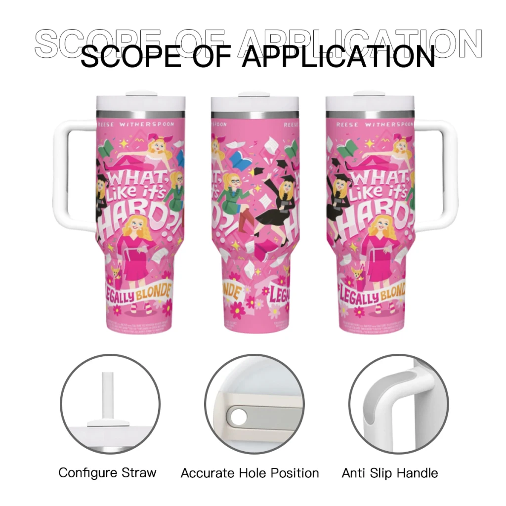 Barbie Hot Pink Barbie Hot Pink 40 Oz Ultimate Tumbler with Handle and Straw Vacuum Insulated Tumbler