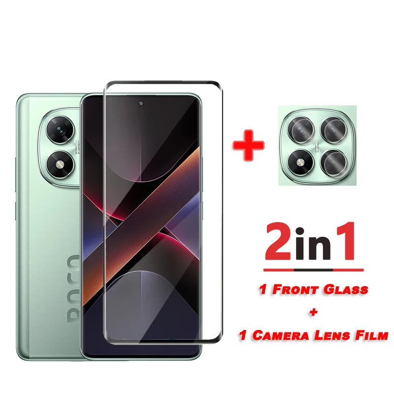 3D Curved Tempered Glass For Xiaomi Poco X7 Glass Protective Film For Poco X7 HD Clear Screen Protector Camera Lens Protector
