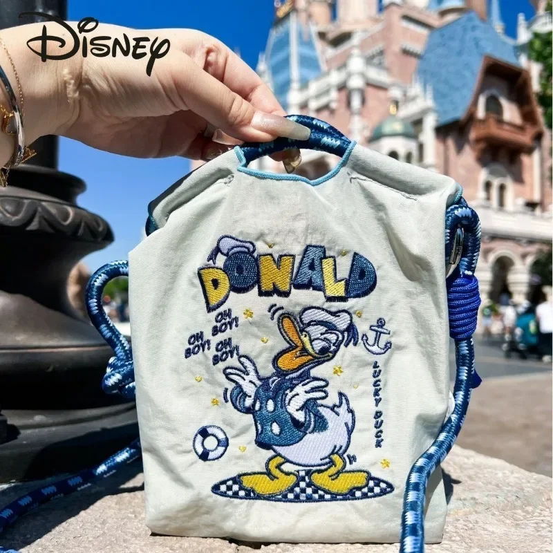 

Disney Handheld Drawstring Bag Fashionable High Quality Embroidered Girl Shoulder Bag Cartoon Large Capacity Outdoor Storage Bag