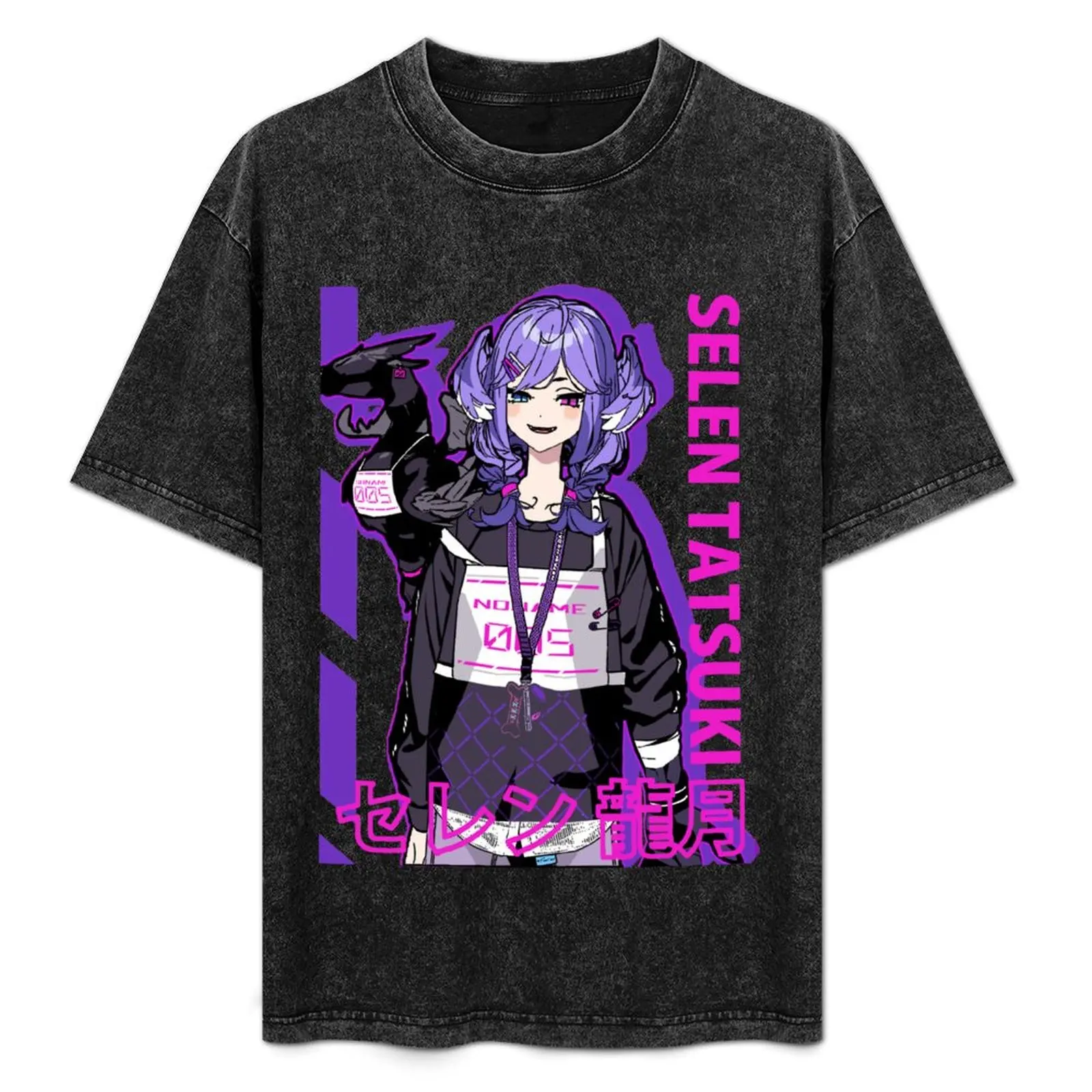 Nijisanji EN Selen Tatsuki T-Shirt rapper graphic tees baggy shirts mens vintage t shirts