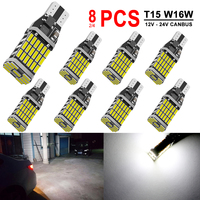 2/4/8 PCS 1000LM Super Bright T15 W16W LED Bulbs Canbus Error Free 12V 24V 4014-45SMD 6500K White Car Tail Backup Reverse Lights