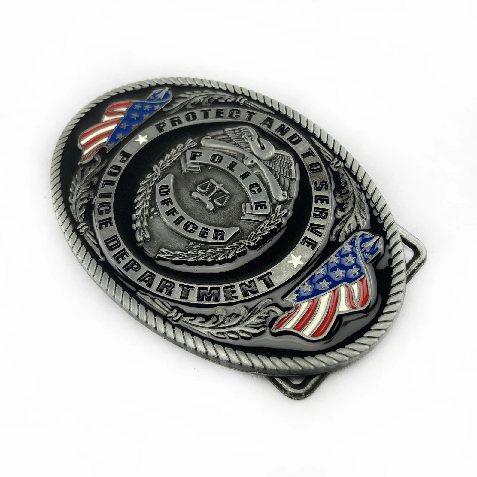 WesBuck Brand America Police New Vintage Belt Buckle accessori per cinture fatti a mano fatti in casa cintura fai da te Western Cowboy Rock Style