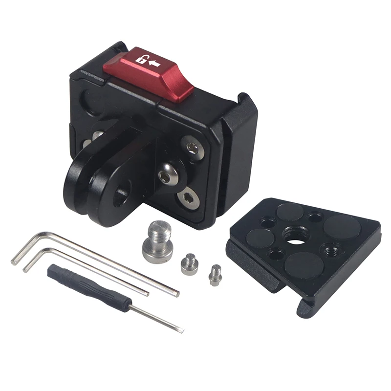 Mini V-Lock Mount Quick Release Plate Clamp DSLR for Gopro 13 12 Camera Tripod Adapter Mount Board Quick Switch Kit Accessories