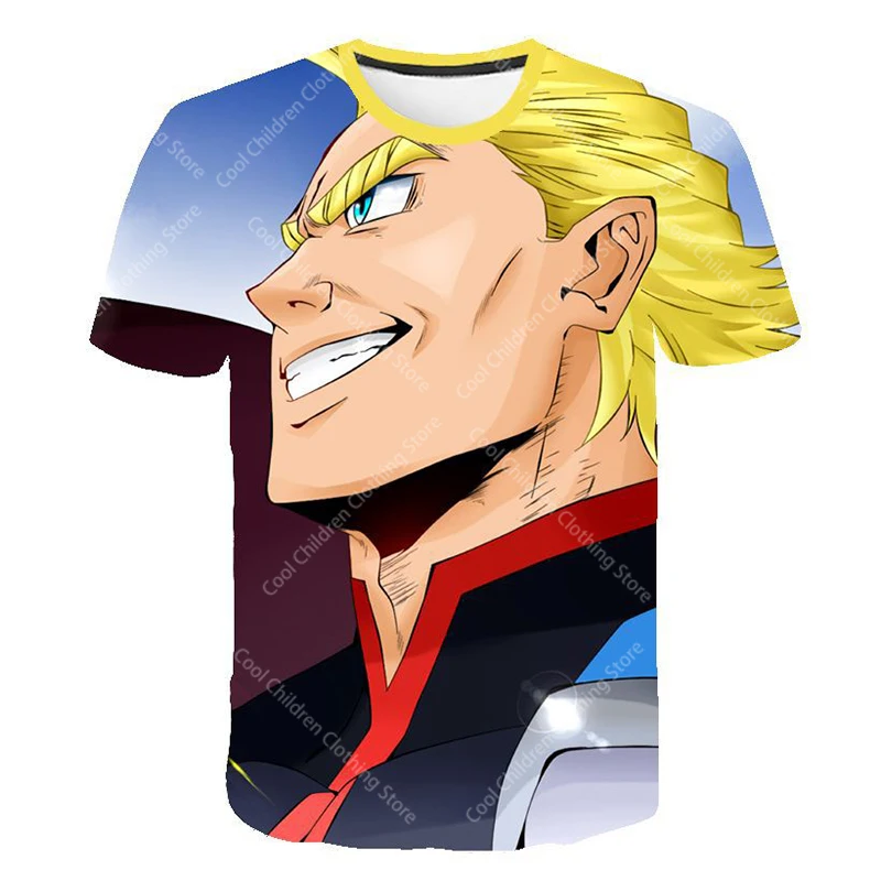 My Hero Academia Summer Boys Girls  Short Sleeve Clothing for Tee Cute casual fashion Parent Child Clothing Short Sleeve T-shirt