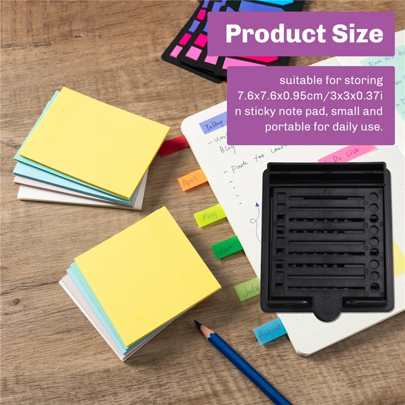 【Caccia di prezzo! !】Dispenser per appunti autoadesivo con stencil integrato per blocco note da 3 x 3 pollici, porta appunti e clip