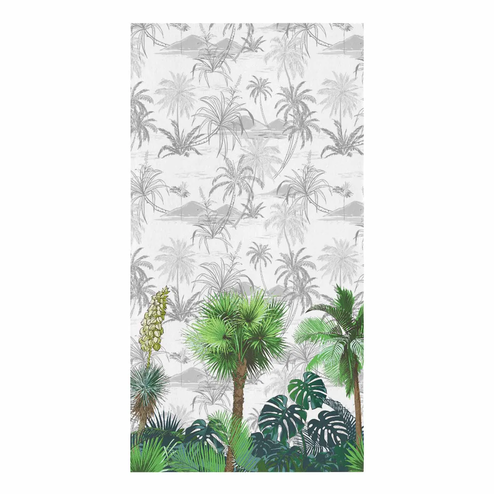 Tropical Plant Palm Tree Kitchen Towel Absorbent Dish Cloth Tableware Towel for Kitchen Household Cleaning Tool