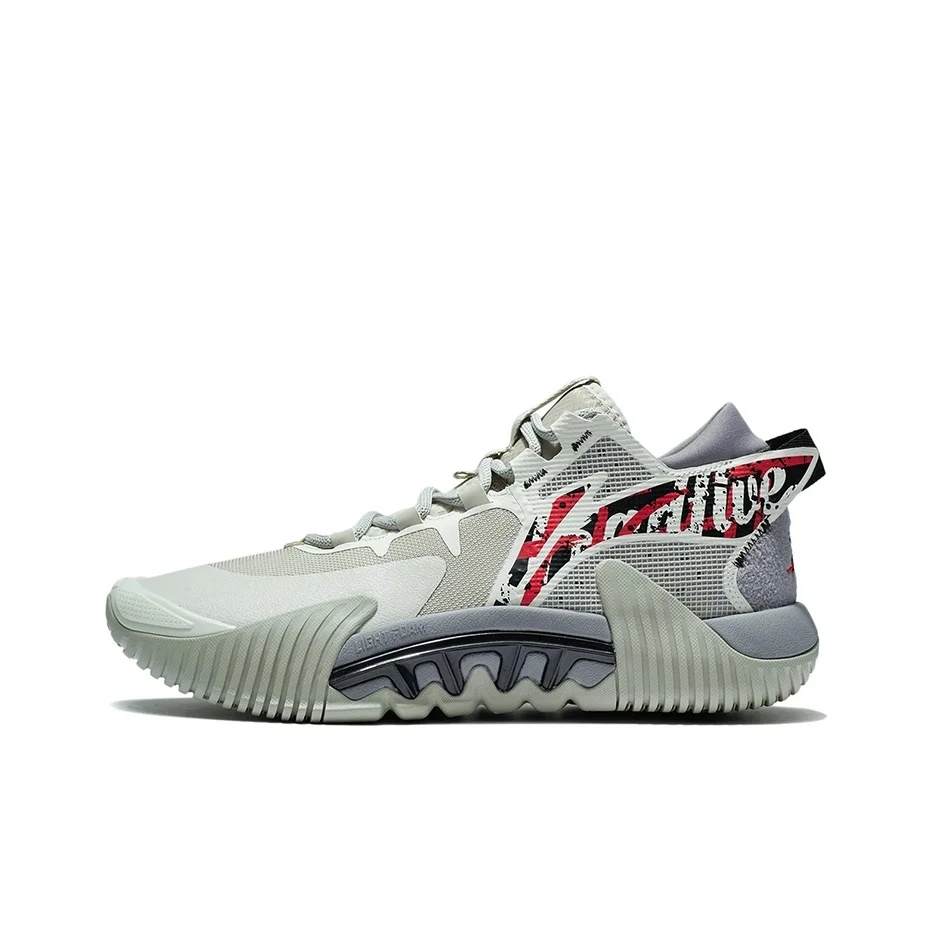 Li Ning Badfive 2 Low Basketball Shoes Men's Low Top Yellow Gray/Pearl White ABFS003-4
