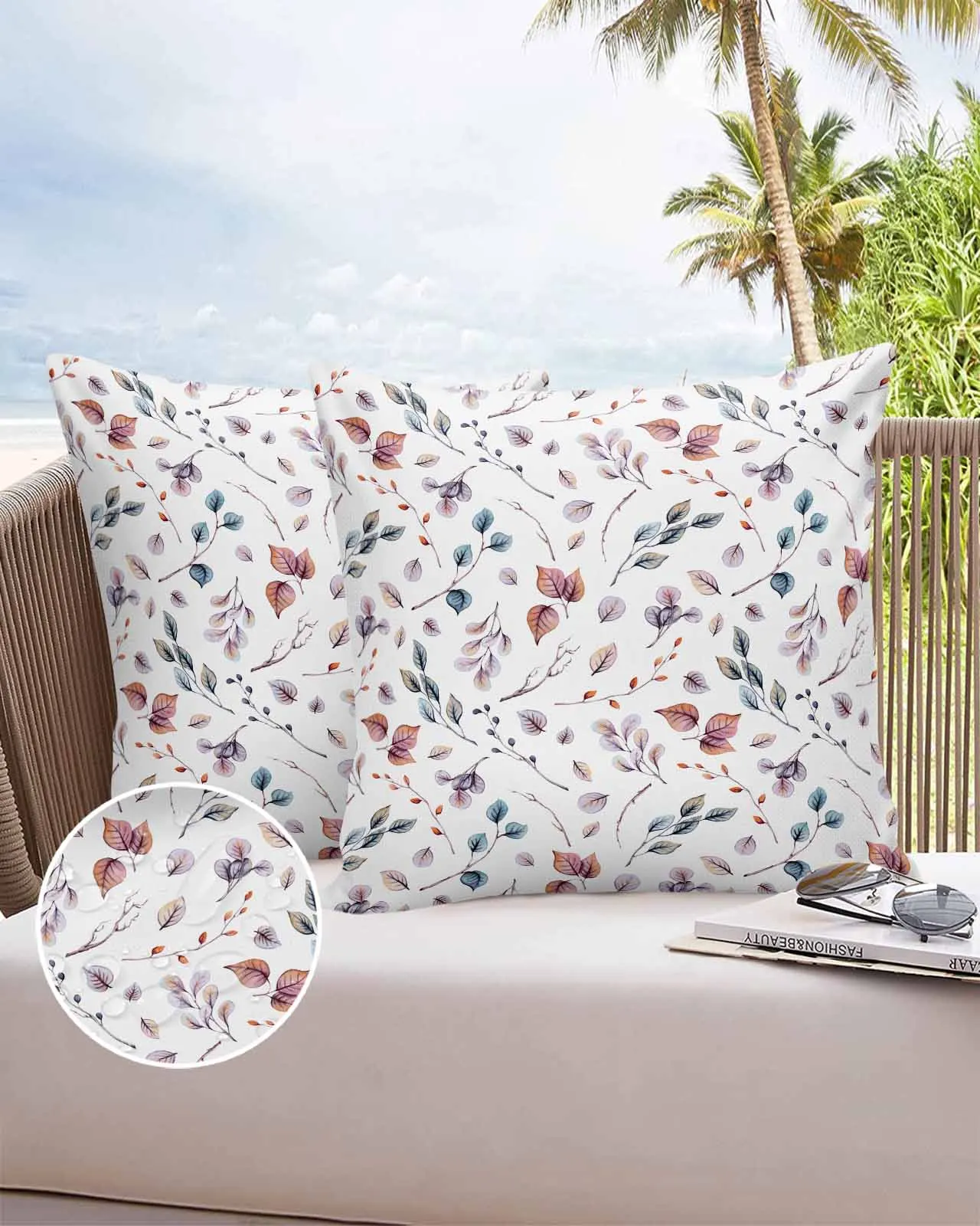 Autumn Leaves Plant Waterproof Pillowcase Set Car Cushion Cover Home Sofa Office Decorative Pillowcase Cover