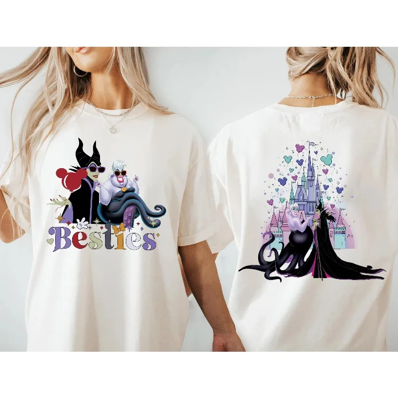 قميص أفضل صديق من Maleficent and Ursula، قميص أفضل صديق لـ Disney World Evil، قميص أفضل صديق للزوجين، قميص سفر ديزني