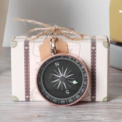 20Pcs Golden Candy Gift Boxes With Compass And Kraft Tags For Travel Wedding Favors Decorations