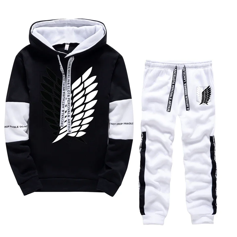 Men Tracksuit Two Piece Set 2024 Autumn and Winter Pullover Hoodies Sweatshirt+Pants Suit Man Hoodies Set Tracksuit Men Luxury