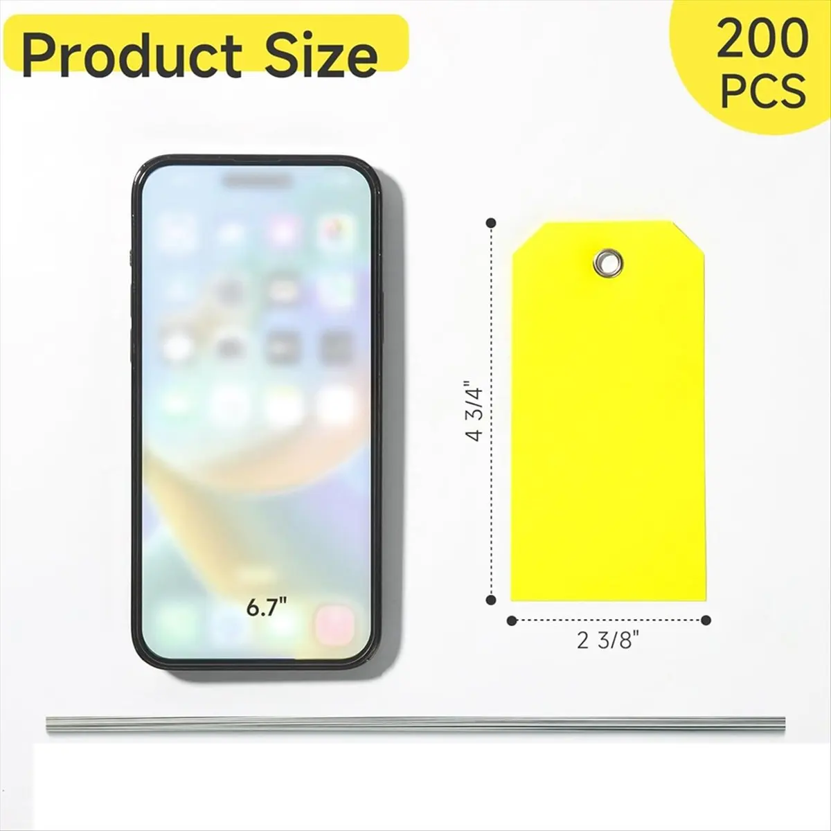 X16A Hot 200 Pieces 4 3/4inch X 2 3/8inch Plastic Shipping Tags with Wire Waterproof Tags for Labeling Plastic Tags Blank Tags B
