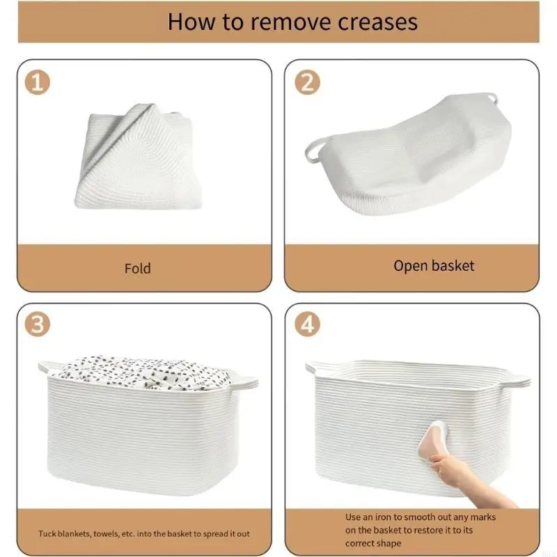 Bawełniany koszyk liny do organizowania półek dekoracyjne tkane pudełko organizatorów