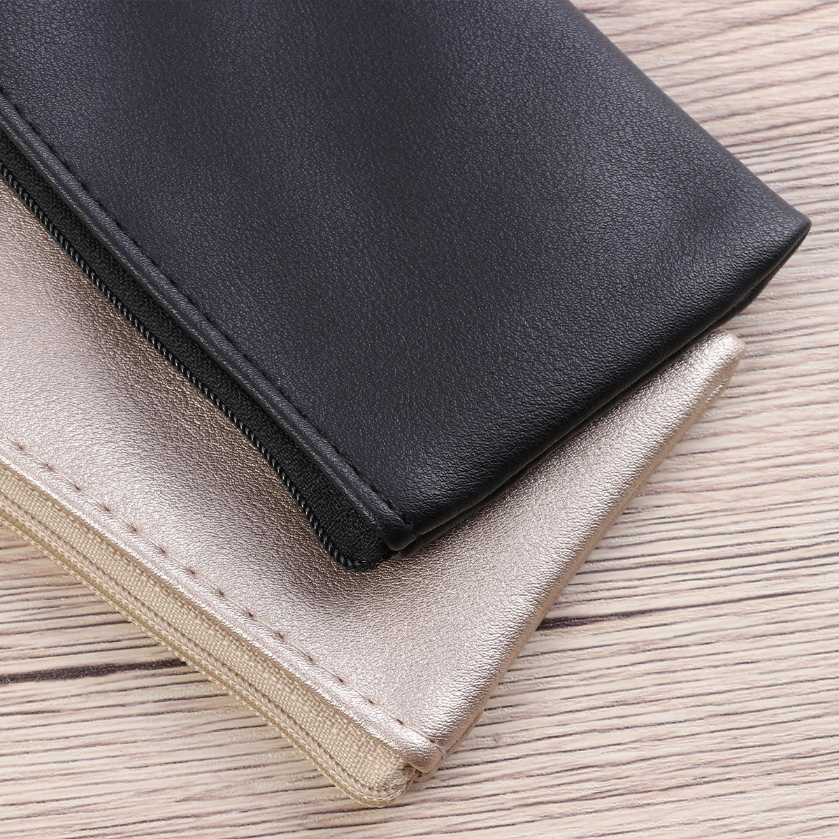 

Pencil Case Holder Bag Makeup Minimalist Stationery Storage Pen Organizer Black Pencil Bag Students PU Washable