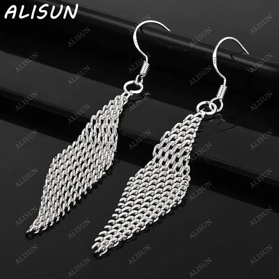 

ALISUN 925 Sterling Silver Reticulated Earrings Drop Earrings For Women Anniversary Gift Popular Wild Fashion Romantic Jewelry