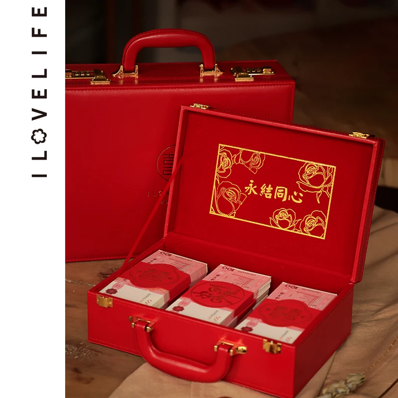 婚約祝いのお金箱、結婚祝い、100,000元、200,000元の現金ギフトボックス、プロの婚約祝いのギフトボックス、婚約用品、ダクに適しています。