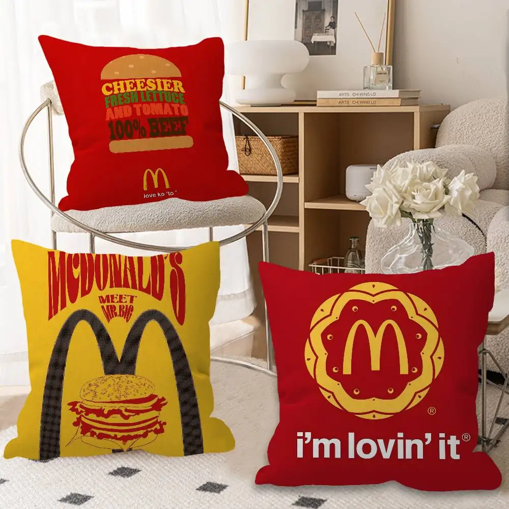 Funda de cojín de 45x45 cm de la famosa marca M-MCDONALD-S, regalo, decoración para el hogar, oficina, dormitorio, sofá, coche