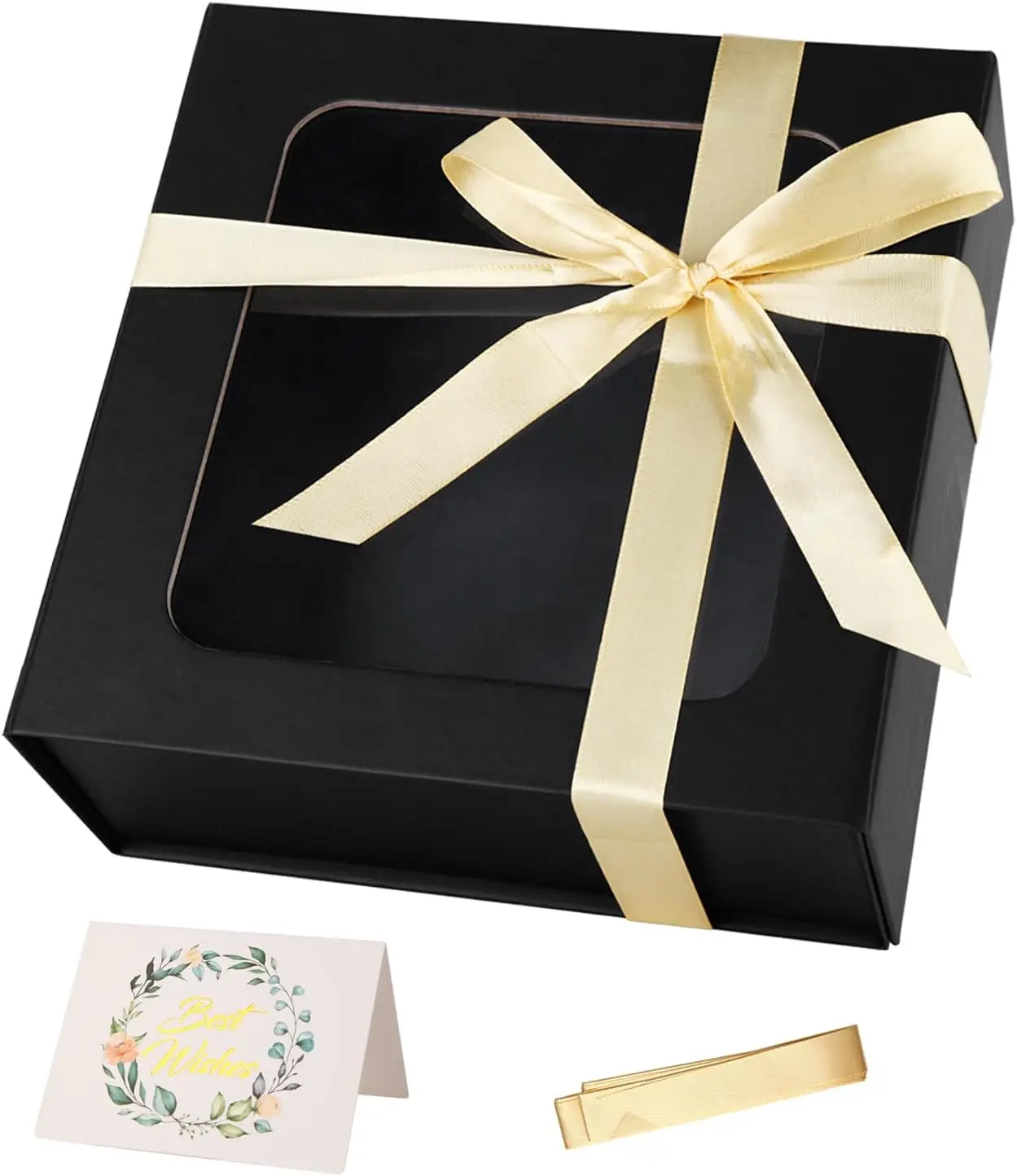 

Gift Box with Window,7.5'x7.5'x3.1' Bridesmaid Boxe for Gift Giving,Birthday Gifts Boxes with Magnetic,Closure Lid Gift Boxe for