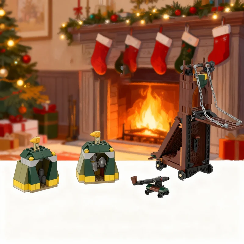 

301pcs MOC Siege Encampment Green Dragons Castle Model Building Blocks Construction Toy DIY Christmas Gift Creative Idea