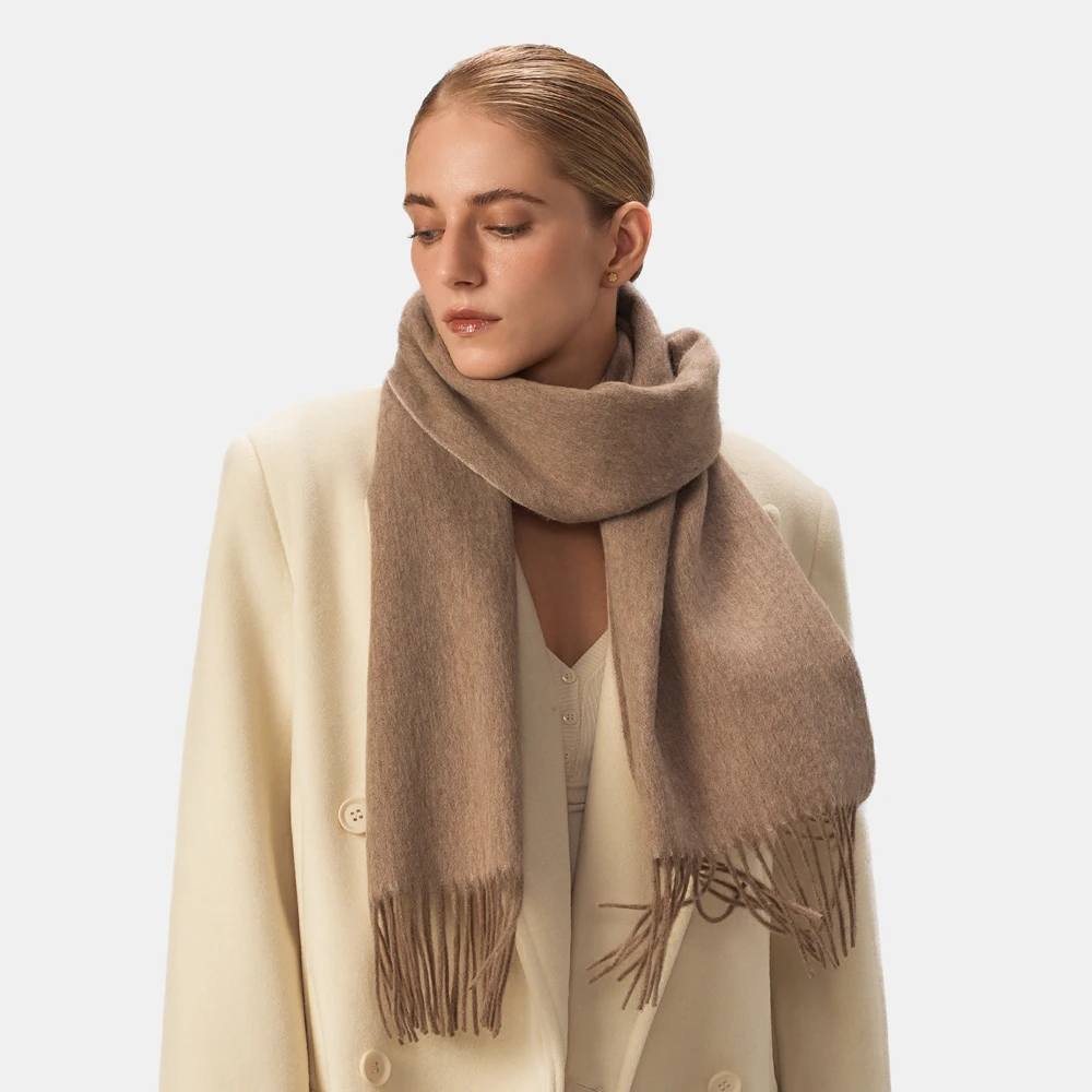 2024 Classic Solid Colors Scarves Cashmere Soft Lamb Wool Scarf Long Tassel Neck Warmer Winter Scarf Female Winter Fashion Scarf