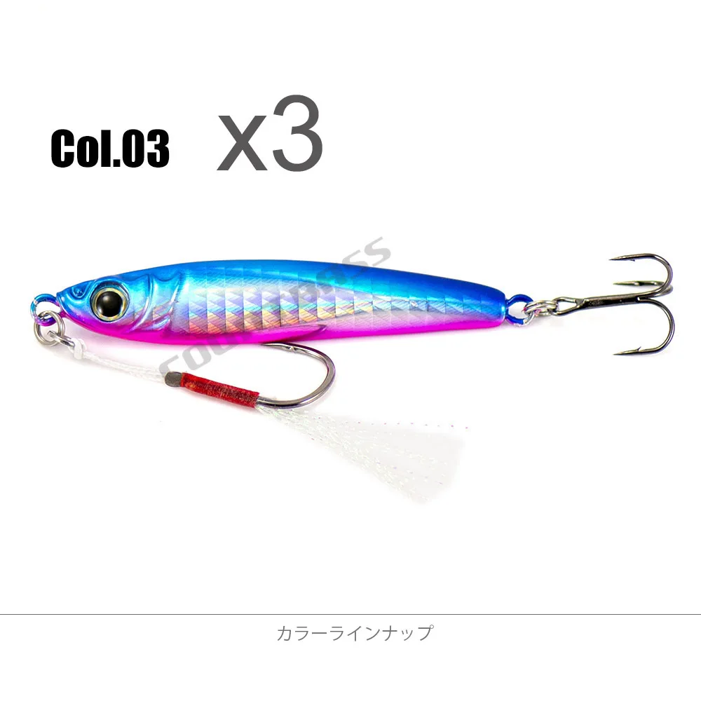 COUNTBASS 3PCS 15G 25G 35G 45G 65G Sniper Metallguss Pesca Jigging Köder UV Farbe, Angelvorrichtungen mit Hilfshaken – Detail 12