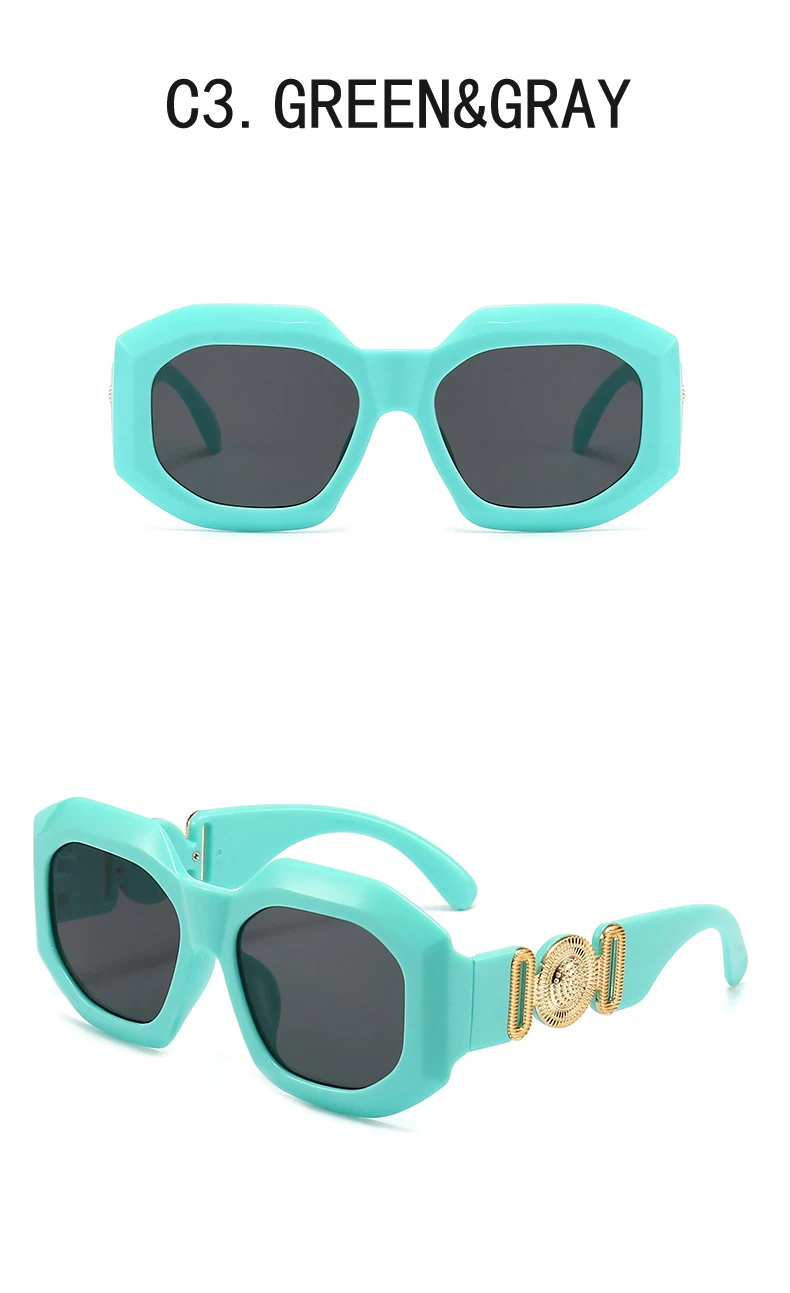 Luxus Marke Designer Vintage Übergroßen Quadratischen Sonnenbrille Frauen Männer Klassische Großen Rahmen Männliche Sonnenbrille Für Weibliche UV400 – Detail 17