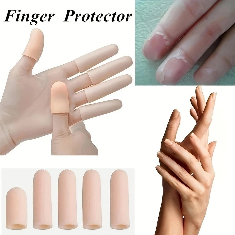 2Pcs Washable Silicone Finger Cots for Dry Skin Cracked Reusable Finger Protectors