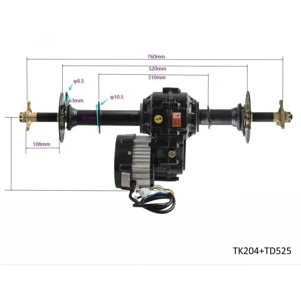 

30''Rear Axle Kit 72V 1500W Differential Motor for ATV Go Kart Golf Cart Quad