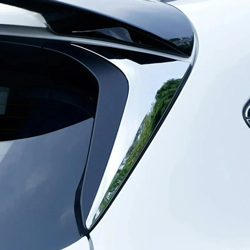 For Mazda CX-5 CX5 KF 2017-2021 2022 2023 2024 Chrome Car Rear Window Spoiler Cover Trim Side Wing Triangle Trims Accessories view 2