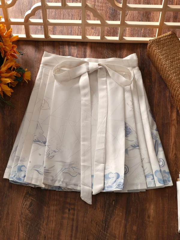 

Новая художественная юбка-миди с завышенной талией, поясом и шлейфом для женщин, коллекция Весна 2025