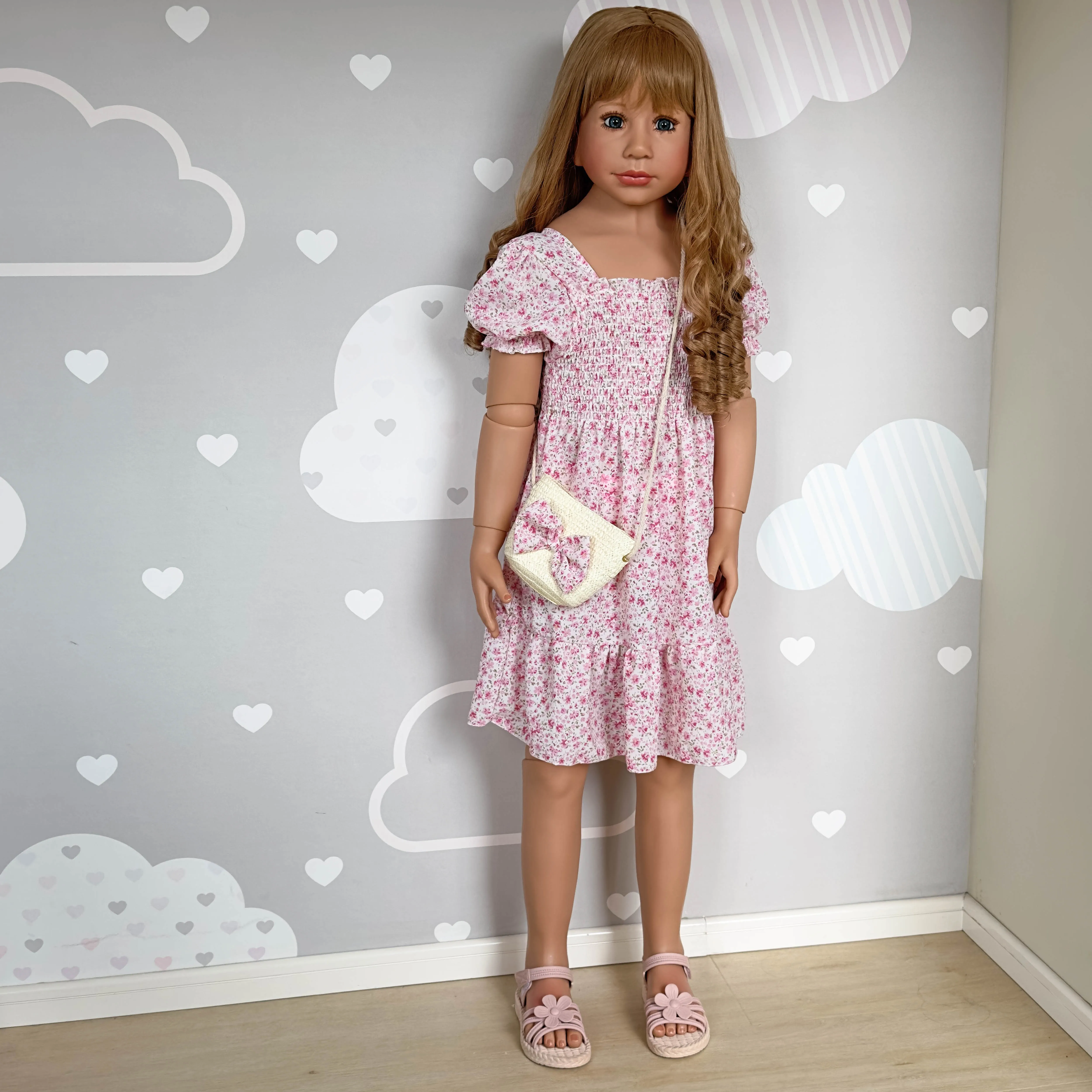 NPK 120CM Original Reborn Masterpiece Doll Ball Jointed full body toddler baby girl princess 5-6years old real baby dress model