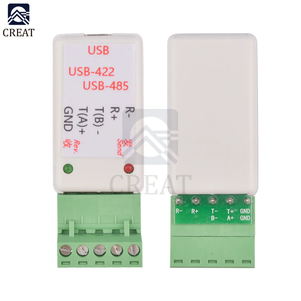 USB to 485/422 RS422 / RS485 Serial Port Converter Adapter CH340T Chip with LED Indicator with TVS Surge Protection