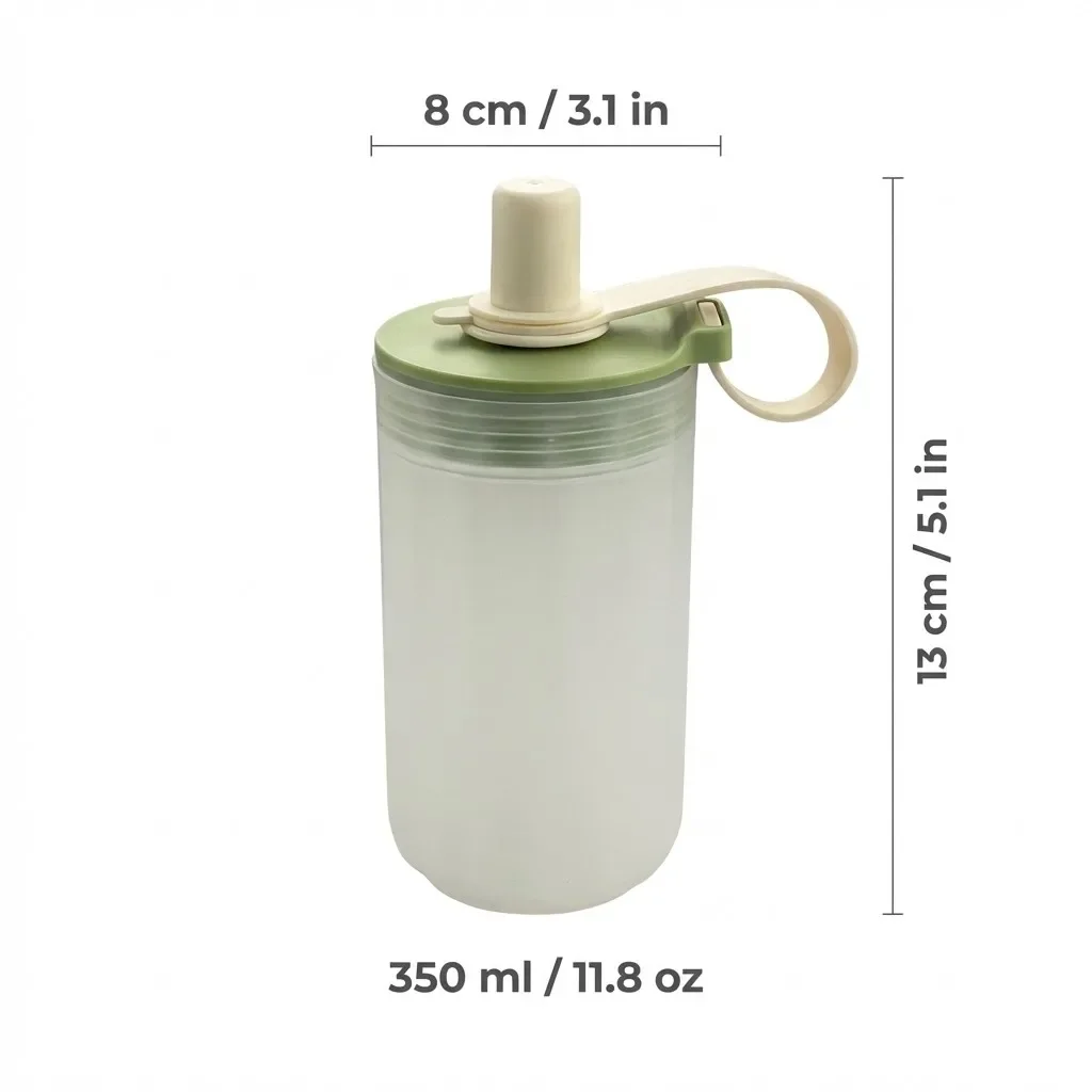 350/550 ml draagbare plastic waterbeker met handvat en rietje, herbruikbare beker, hittebestendig, lekvrij, geschikt voor melk, koffie en andere dranken.