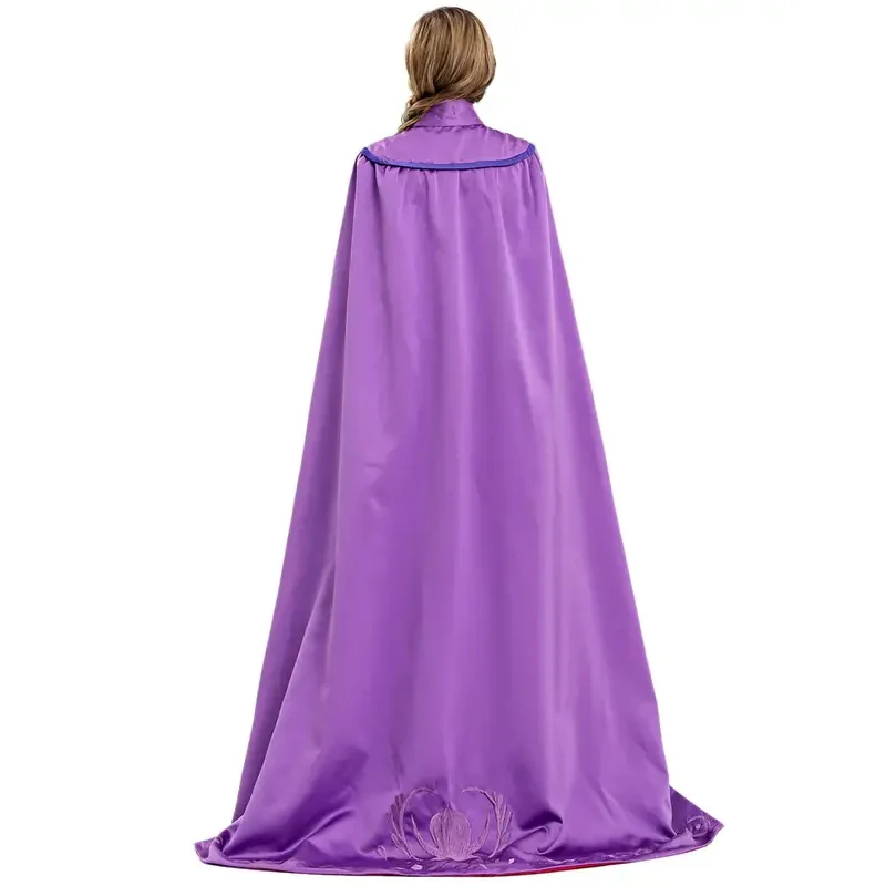 Abito lungo da principessa Anna Frozen con clocak per adulti, regina delle nevi, Elsa, costume cosplay, abiti da festa per donne, vestito operato da Halloween