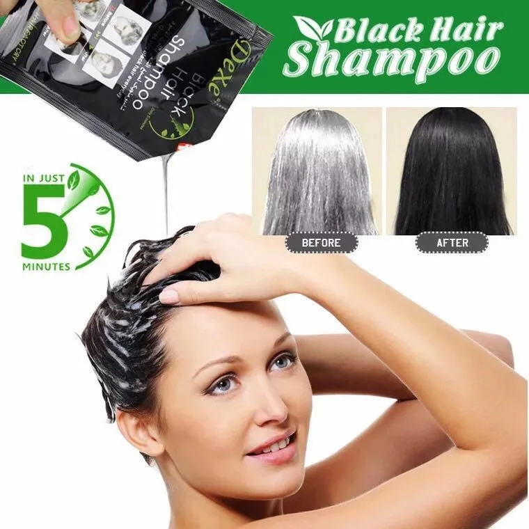 10 Pcs Fast Black Hair Shampoo Fast Become Black Hair Dye Herb Natural Restore Colorant Shampoo