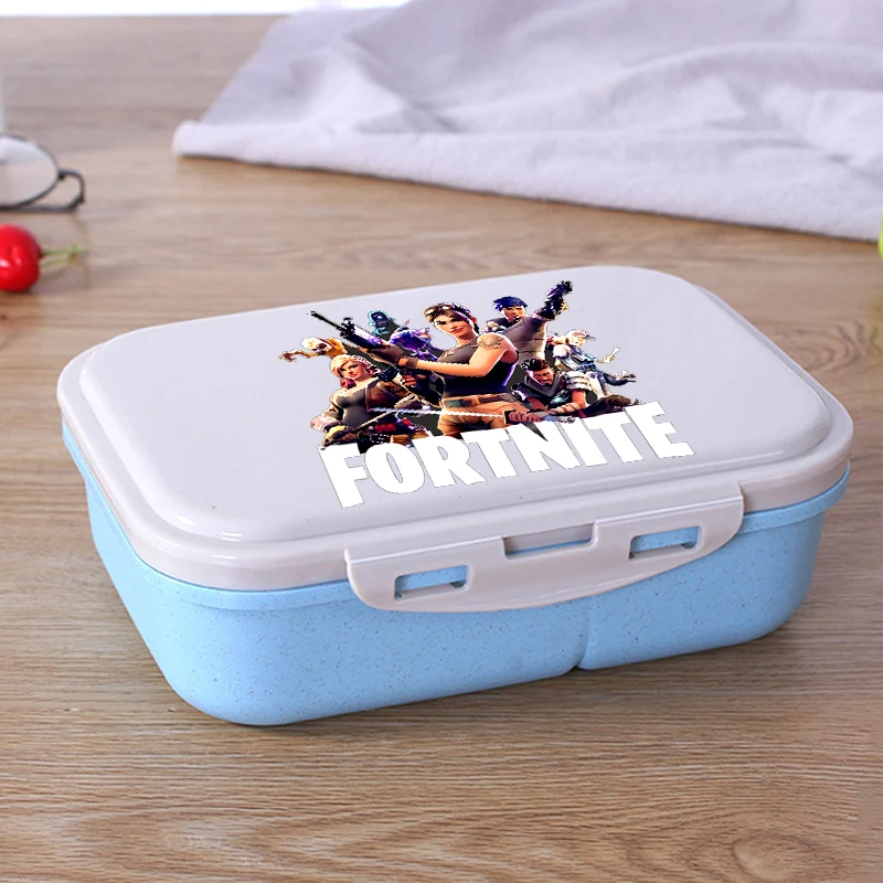 Игровой ланч-бокс Fortnited, ночные коробки для бенто с пшеничной соломой, школьный ланч-бокс, офисные портативные контейнеры для еды
