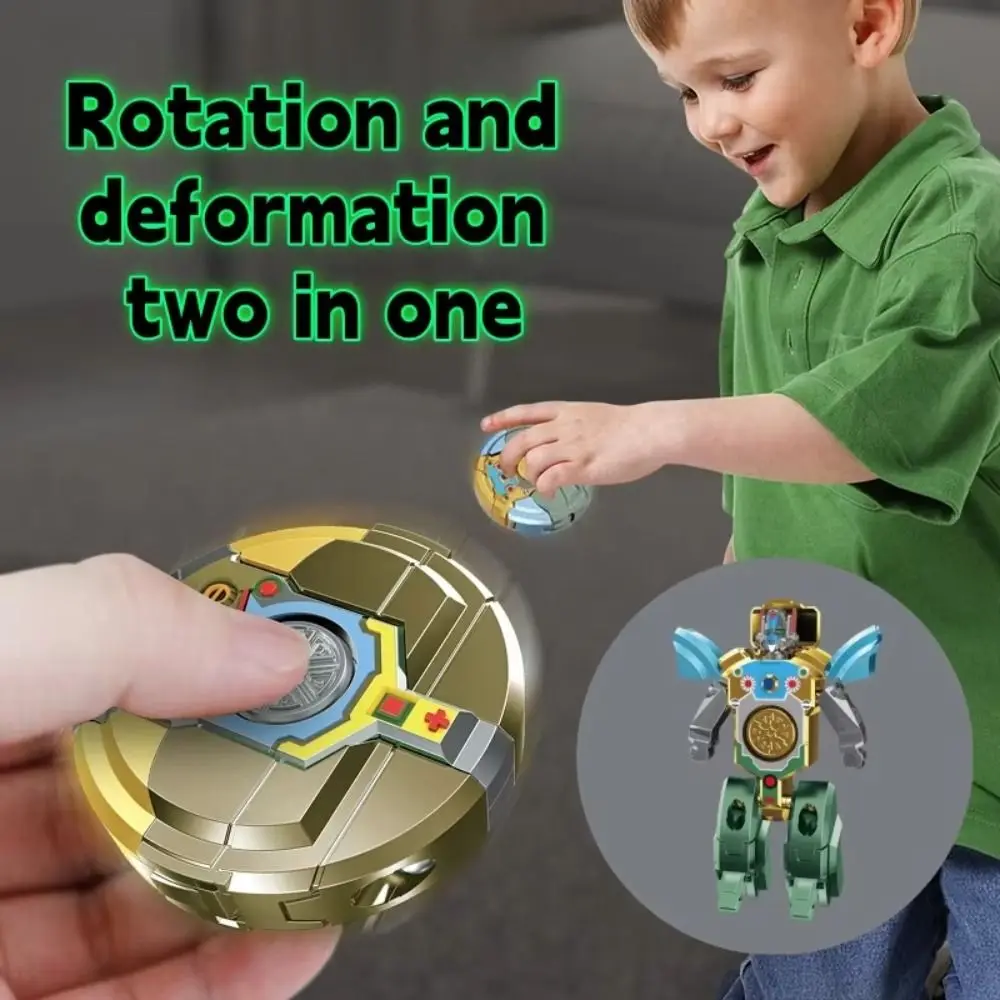 

4pcs/bag 2 in 1 Deformed Robot Fidget Gyro Silent Non-slip Fingertip Decompression ABS Rotational Fingertip Gyro Adult