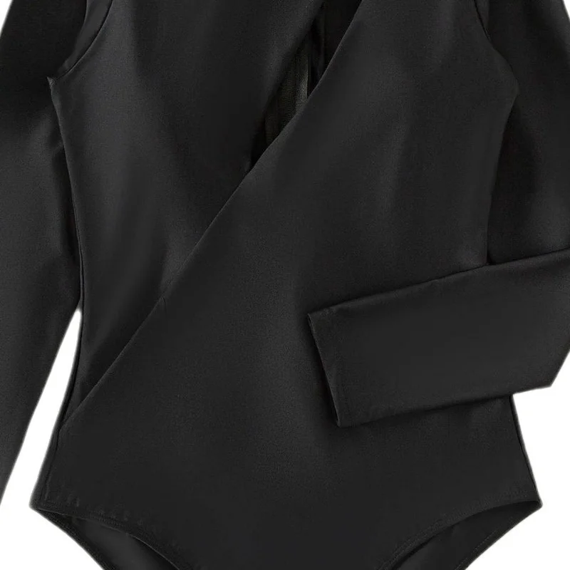 

Новинка 2025, трансграничный цельный купальник Long Sve, пляжный повседневный женский купальник для серфинга, спортивная нейлоновая ткань