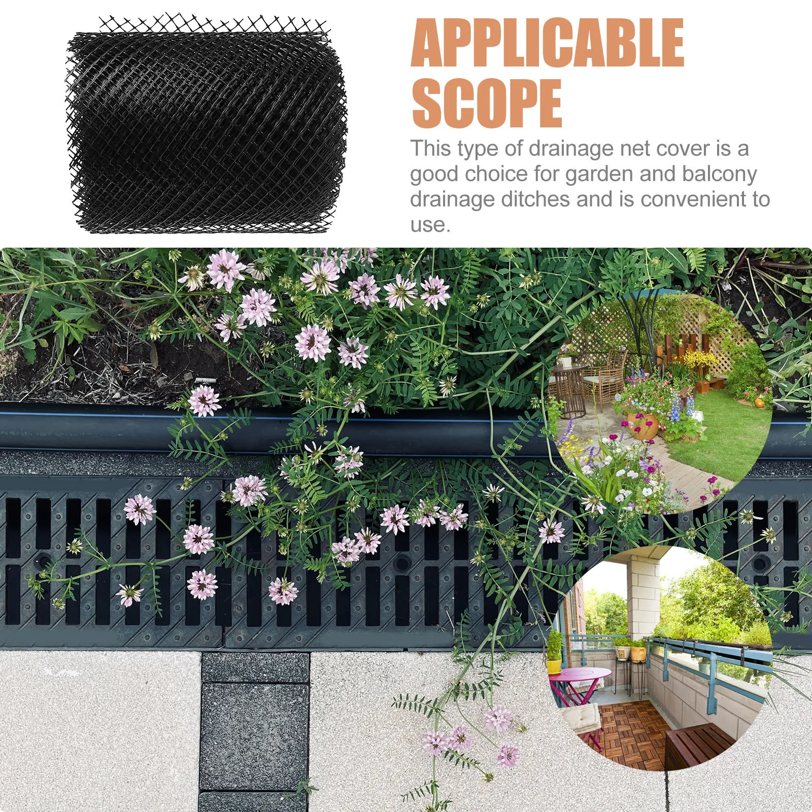 Gutter Mesh Guard 20Ft Length Flexible Plastic Netting for Gutter Covers Debris Protection Home Supply Anti-Blocking Filter