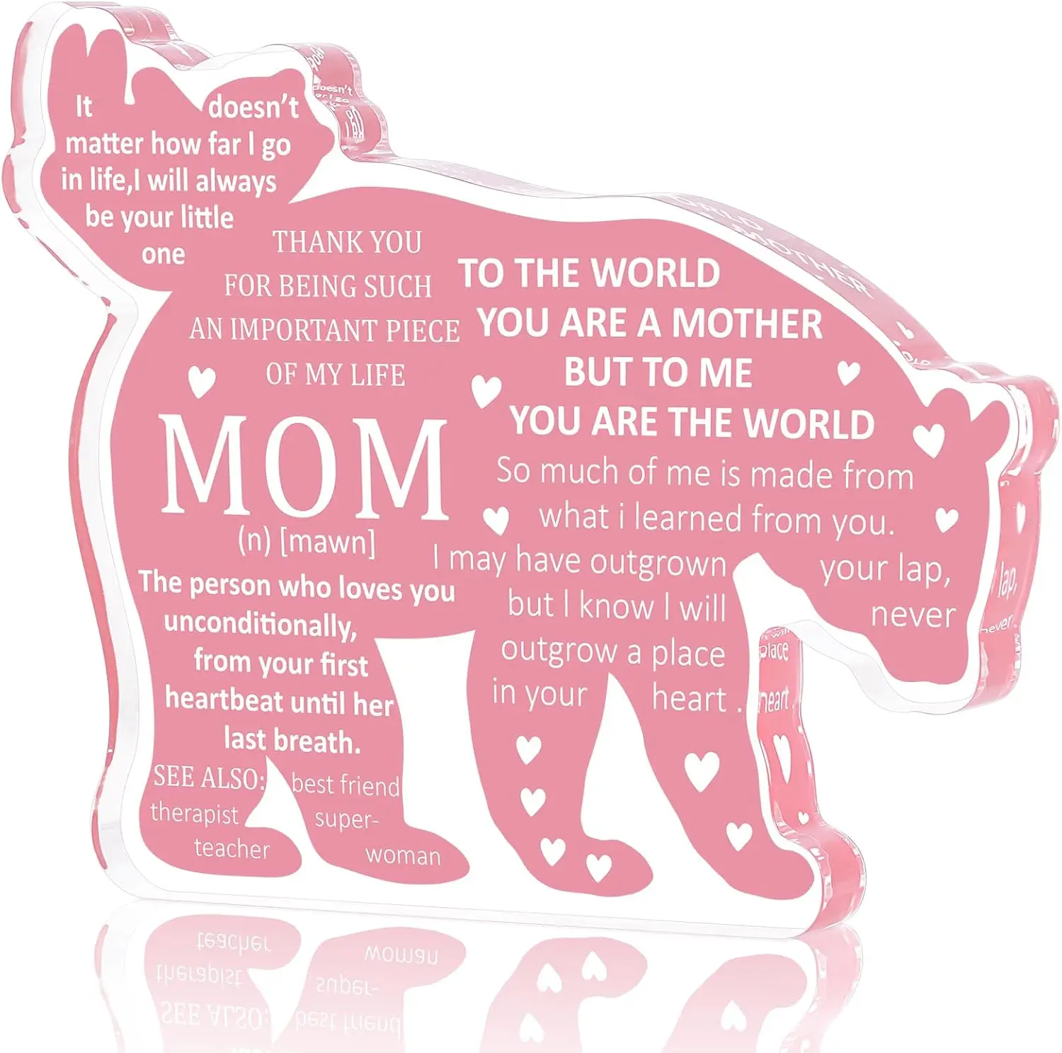 Gifts for Mom - Mothers Day Gift for Mom from Daughter,Son Mother Christmas Birthday Present Mama Bear Plaque Desk