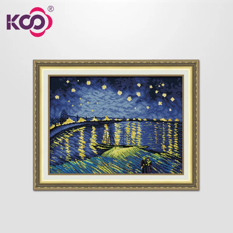 KS 2024 New Cross-Stitch Kit Featuring Van Gogh's Starry Night on the Rhône - KS Cross Stitch Authentic Store  craft kit