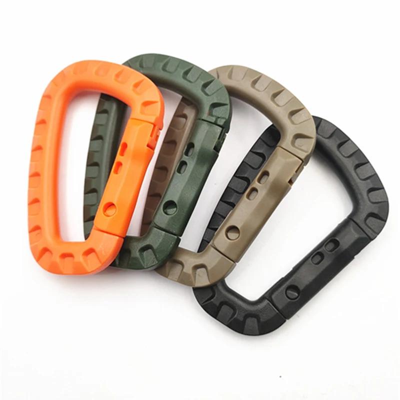 4Pcs Taktische Karabiner Set Kunststoff Stahl Schnell Haken Gurtband Grimlock Lock Schlüsselbund Schlüssel Kette Outdoor Rucksack Karabiner Schnalle – Detail 8